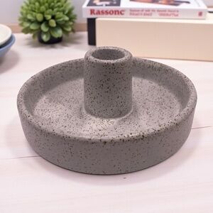 Smith & Hawken Gray Speckled Ceramic Candle Holder, 5” Modern Minimalist Decor